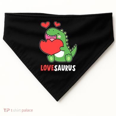 Dinosaur Cute LoveSaurus Valentines Day Heart USA-Made Doggie Bandana