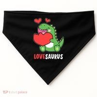 Dinosaur Cute LoveSaurus Valentines Day Heart USA-Made Doggie Bandana thumb 0
