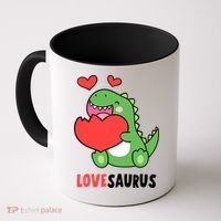 Dinosaur Cute LoveSaurus Valentines Day Heart Coffee Mug thumb 0
