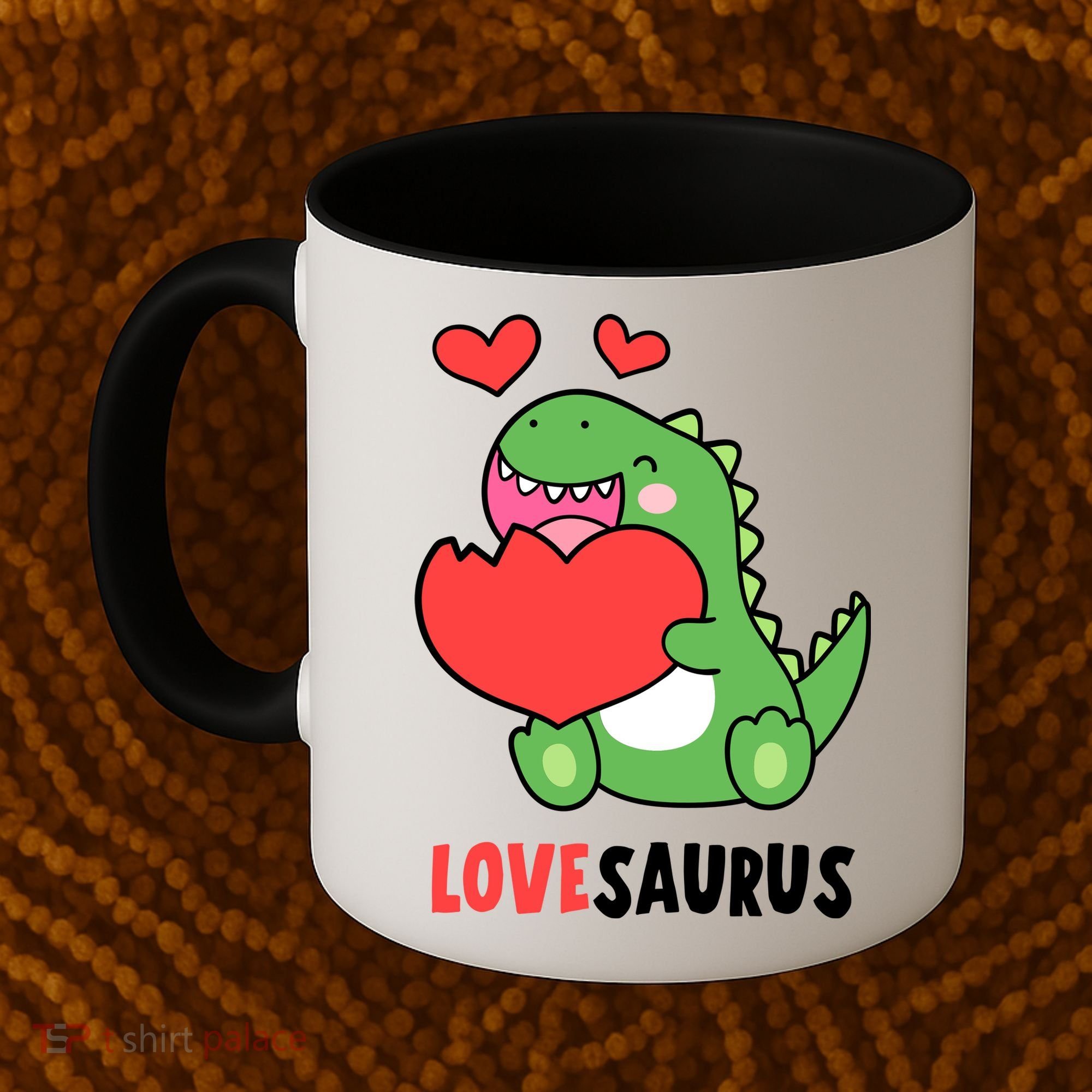 Dinosaur Cute LoveSaurus Valentines Day Heart Coffee Mug