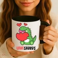 Dinosaur Cute LoveSaurus Valentines Day Heart Coffee Mug thumb 3