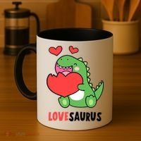 Dinosaur Cute LoveSaurus Valentines Day Heart Coffee Mug thumb 4