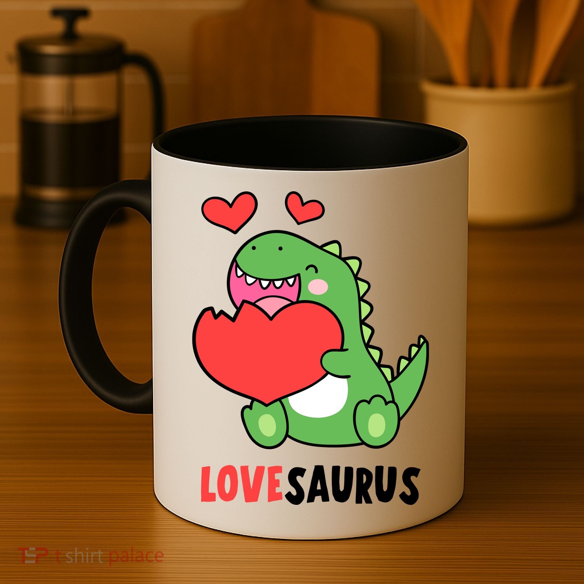 Dinosaur Cute LoveSaurus Valentines Day Heart Coffee Mug