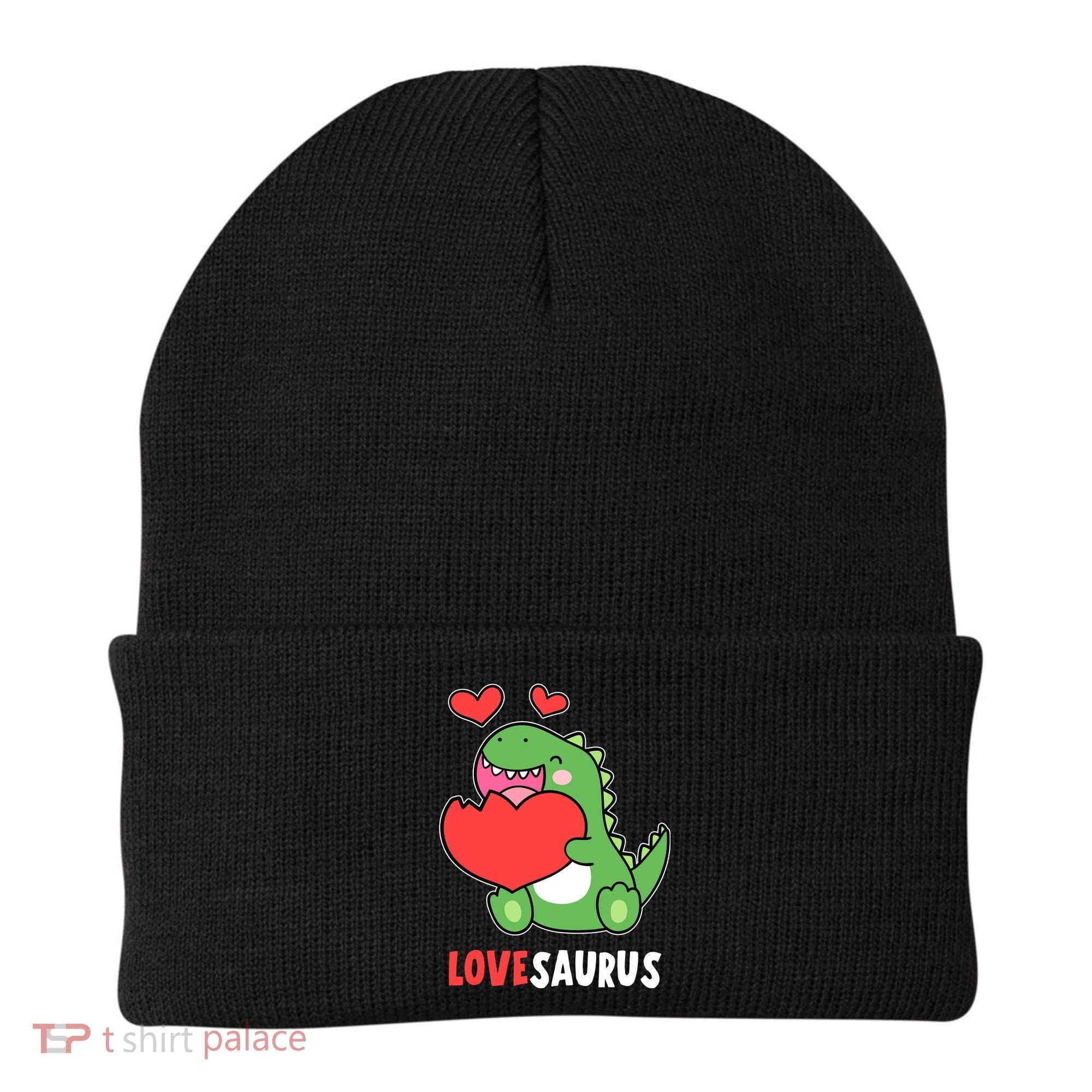 Dinosaur Cute LoveSaurus Valentines Day Heart Beanie
