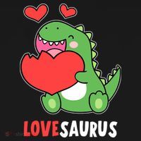 Dinosaur Cute LoveSaurus Valentines Day Heart Polo thumb 3