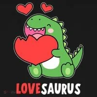 Dinosaur Cute LoveSaurus Valentines Day Heart Women's Hoodie thumb 2