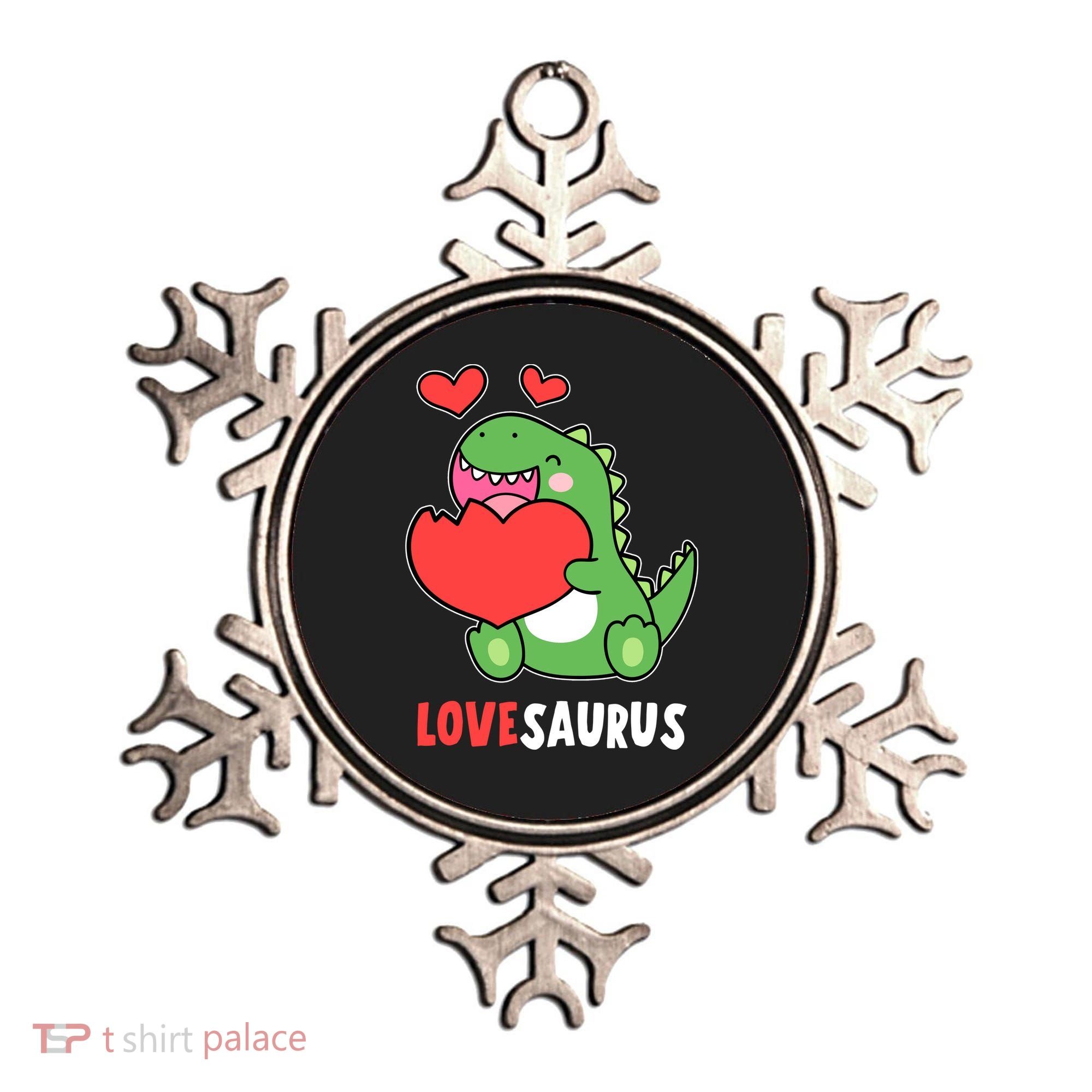 Dinosaur Cute LoveSaurus Valentines Day Heart Ornament