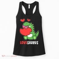 Dinosaur Cute LoveSaurus Valentines Day Heart Women's Tank Top thumb 0
