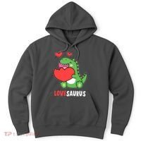 Dinosaur Cute LoveSaurus Valentines Day Heart Hoodie thumb 0