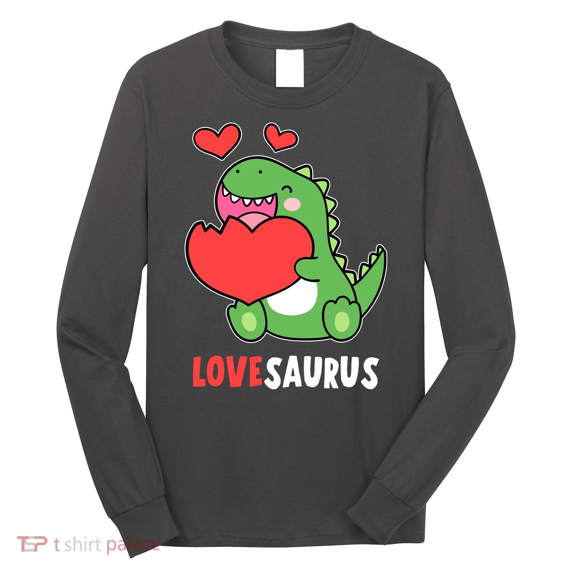 Dinosaur Cute LoveSaurus Valentines Day Heart Long Sleeve Shirt