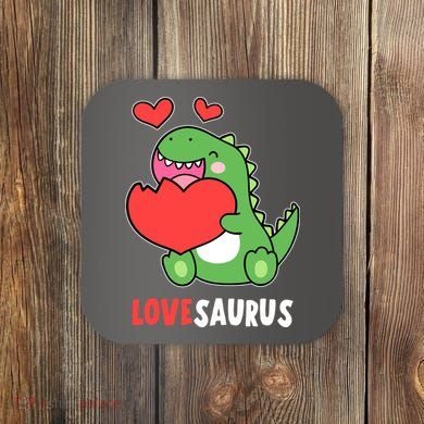 Dinosaur Cute LoveSaurus Valentines Day Heart Coaster