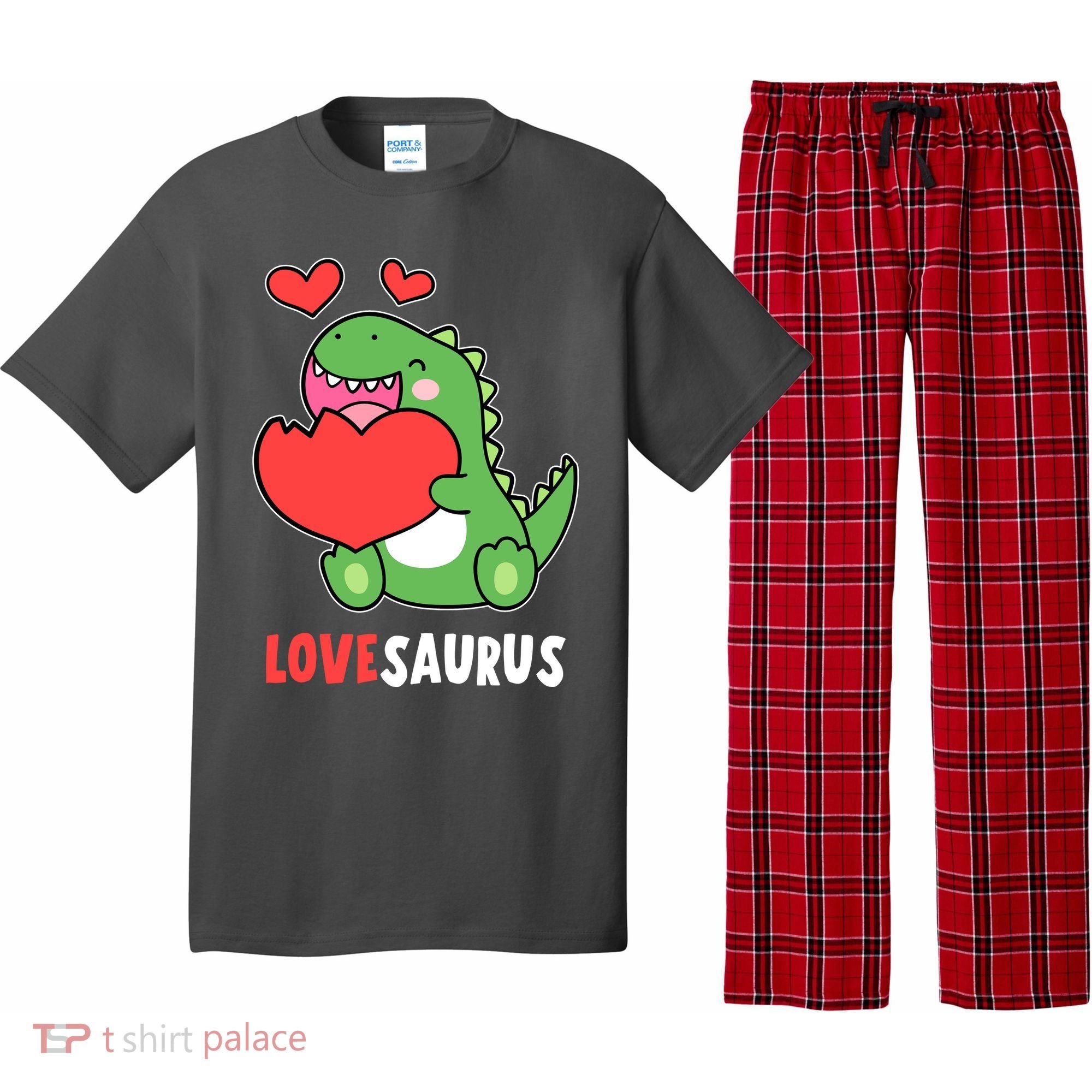 Dinosaur Cute LoveSaurus Valentines Day Heart Pajama Set
