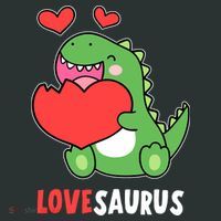 Dinosaur Cute LoveSaurus Valentines Day Heart Baby Bodysuit thumb 2