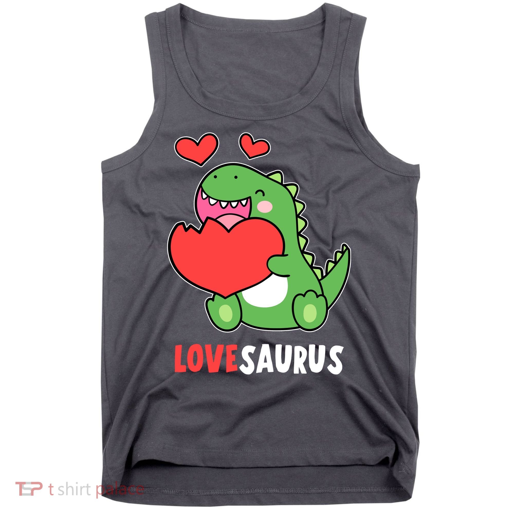 Dinosaur Cute LoveSaurus Valentines Day Heart Tank Top