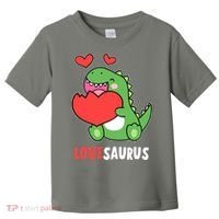 Dinosaur Cute LoveSaurus Valentines Day Heart Toddler T-Shirt thumb 0