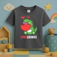 Dinosaur Cute LoveSaurus Valentines Day Heart Toddler T-Shirt thumb 3