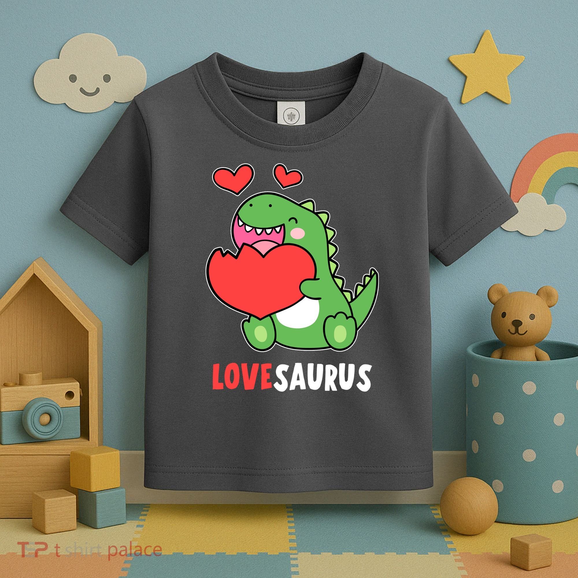 Dinosaur Cute LoveSaurus Valentines Day Heart Toddler T-Shirt