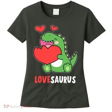 Dinosaur Cute LoveSaurus Valentines Day Heart Women's T-Shirt