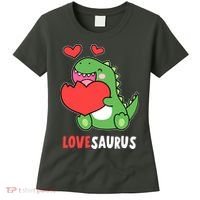 Dinosaur Cute LoveSaurus Valentines Day Heart Women's T-Shirt thumb 0