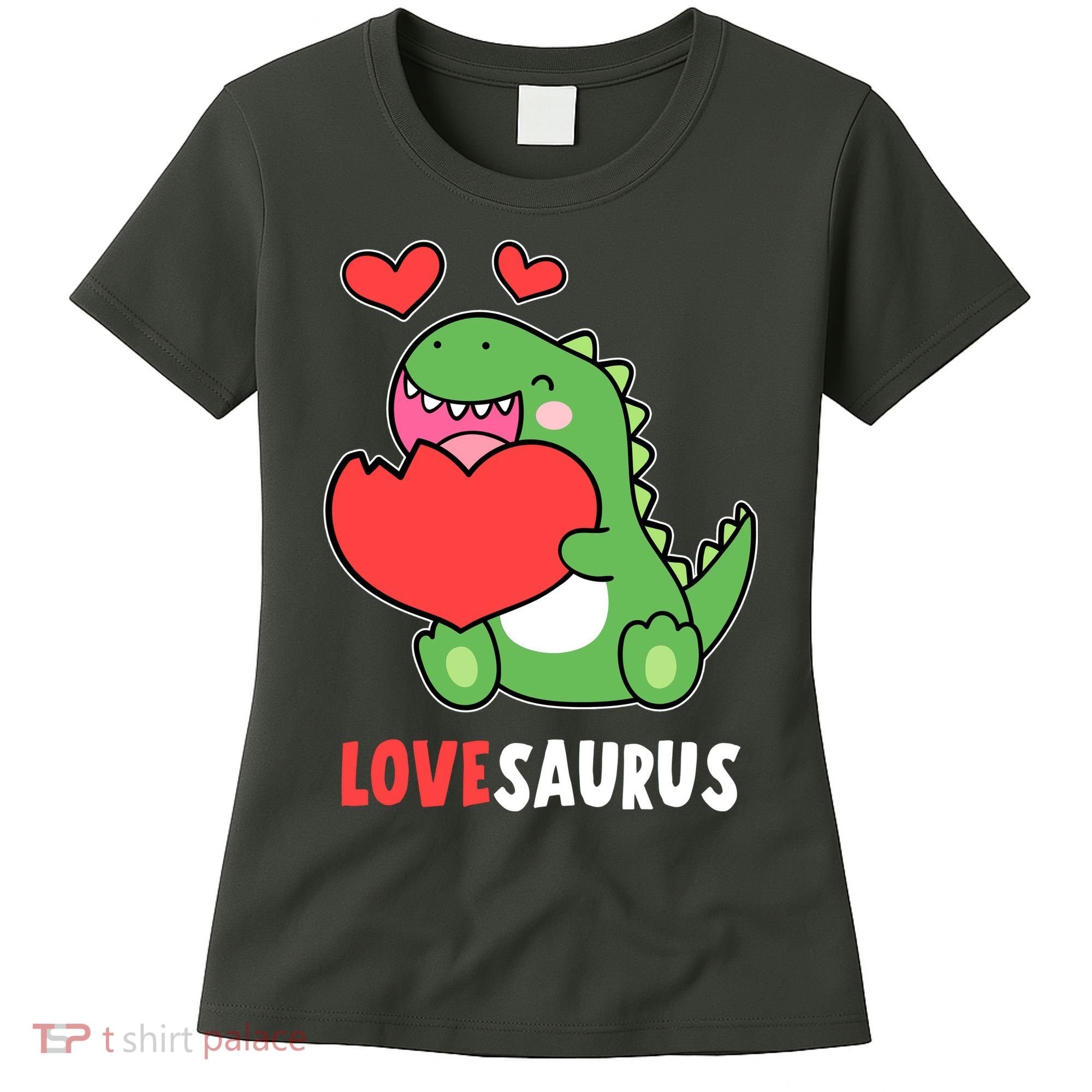 Dinosaur Cute LoveSaurus Valentines Day Heart Women's T-Shirt