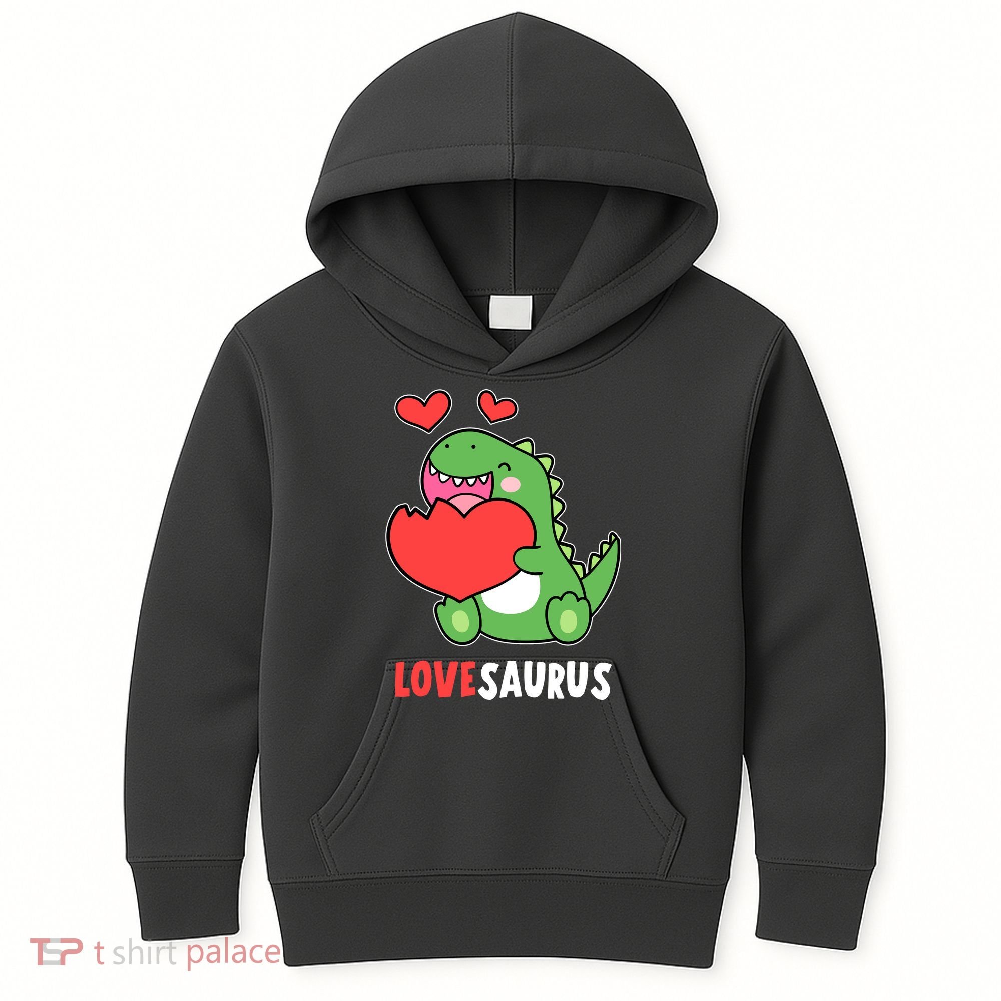 Dinosaur Cute LoveSaurus Valentines Day Heart Kids Hoodie