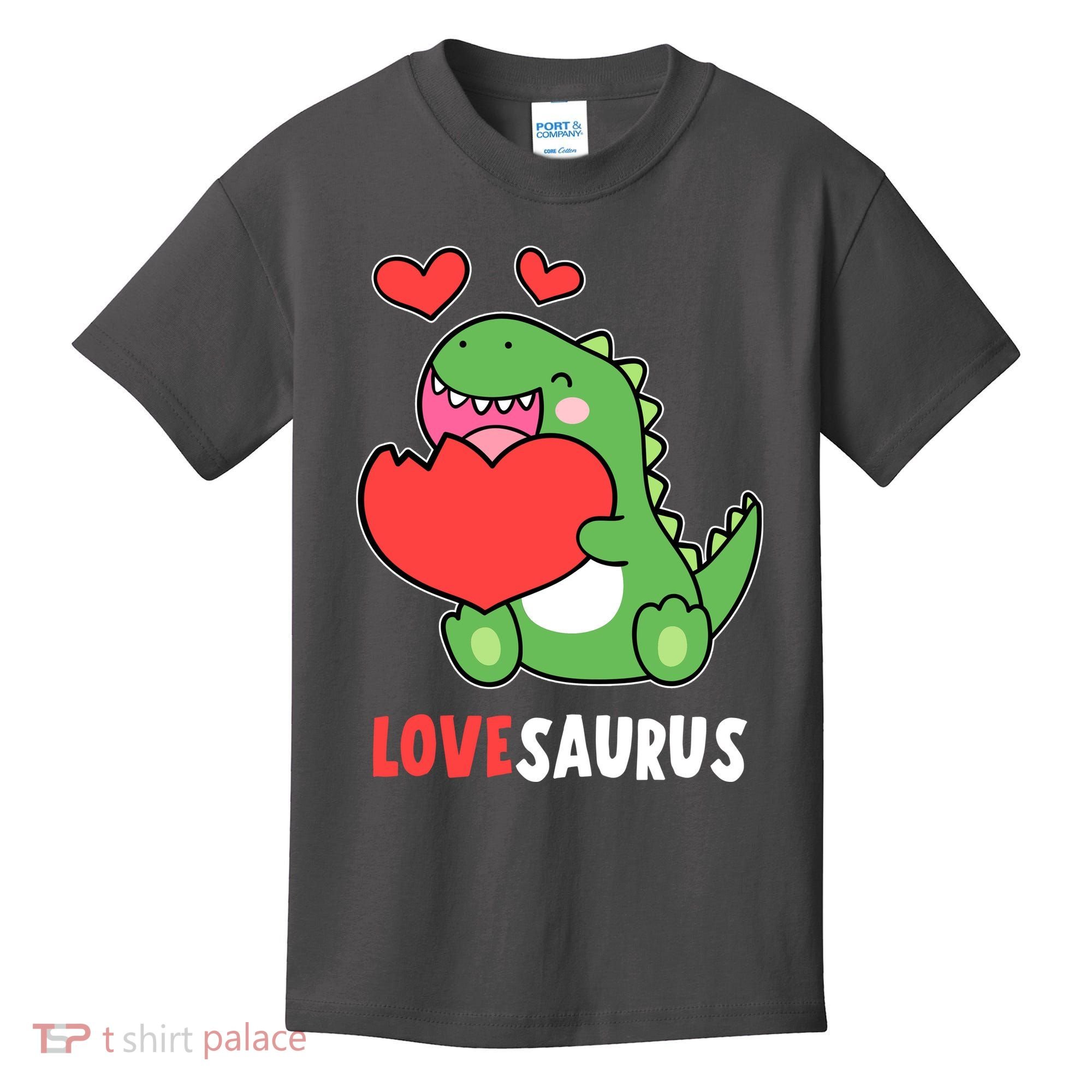 Dinosaur Cute LoveSaurus Valentines Day Heart Kids T-Shirt