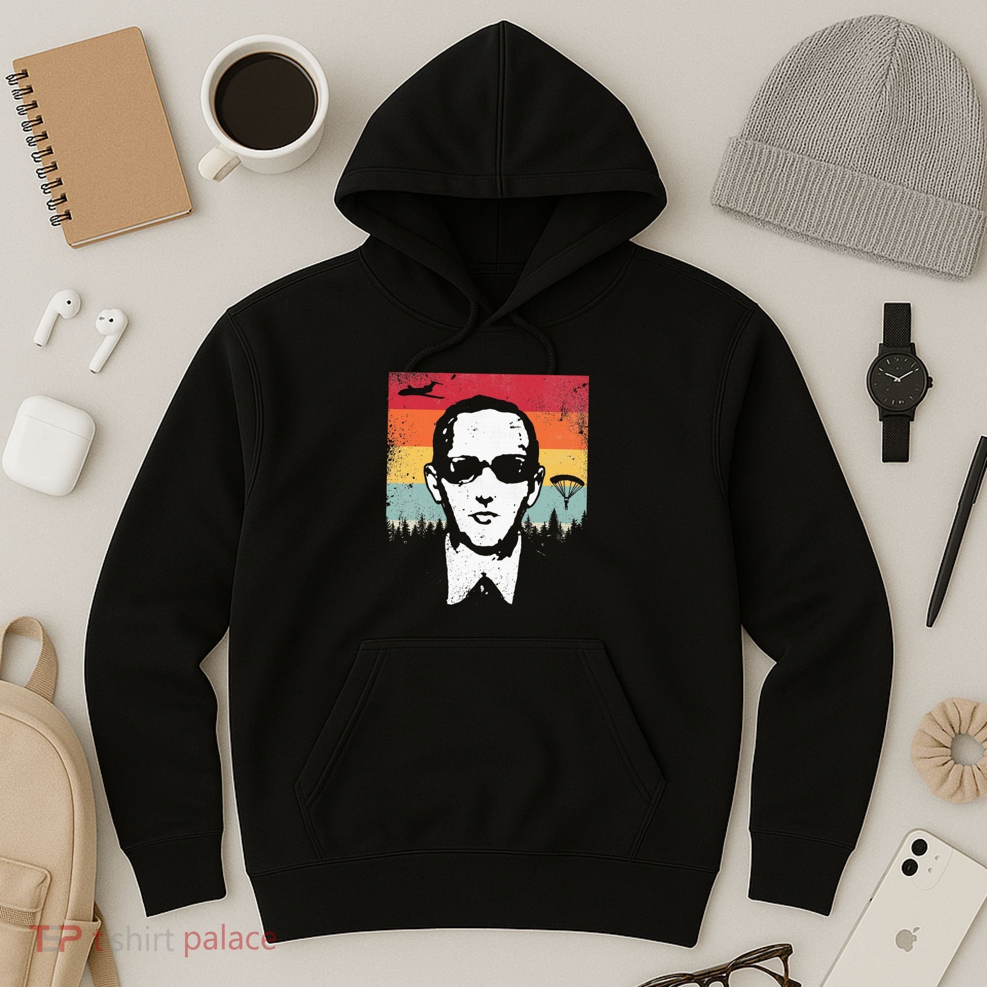 Db Cooper Lives Sketch Unsolved Mystery Urban Legend Rainbow Hoodie