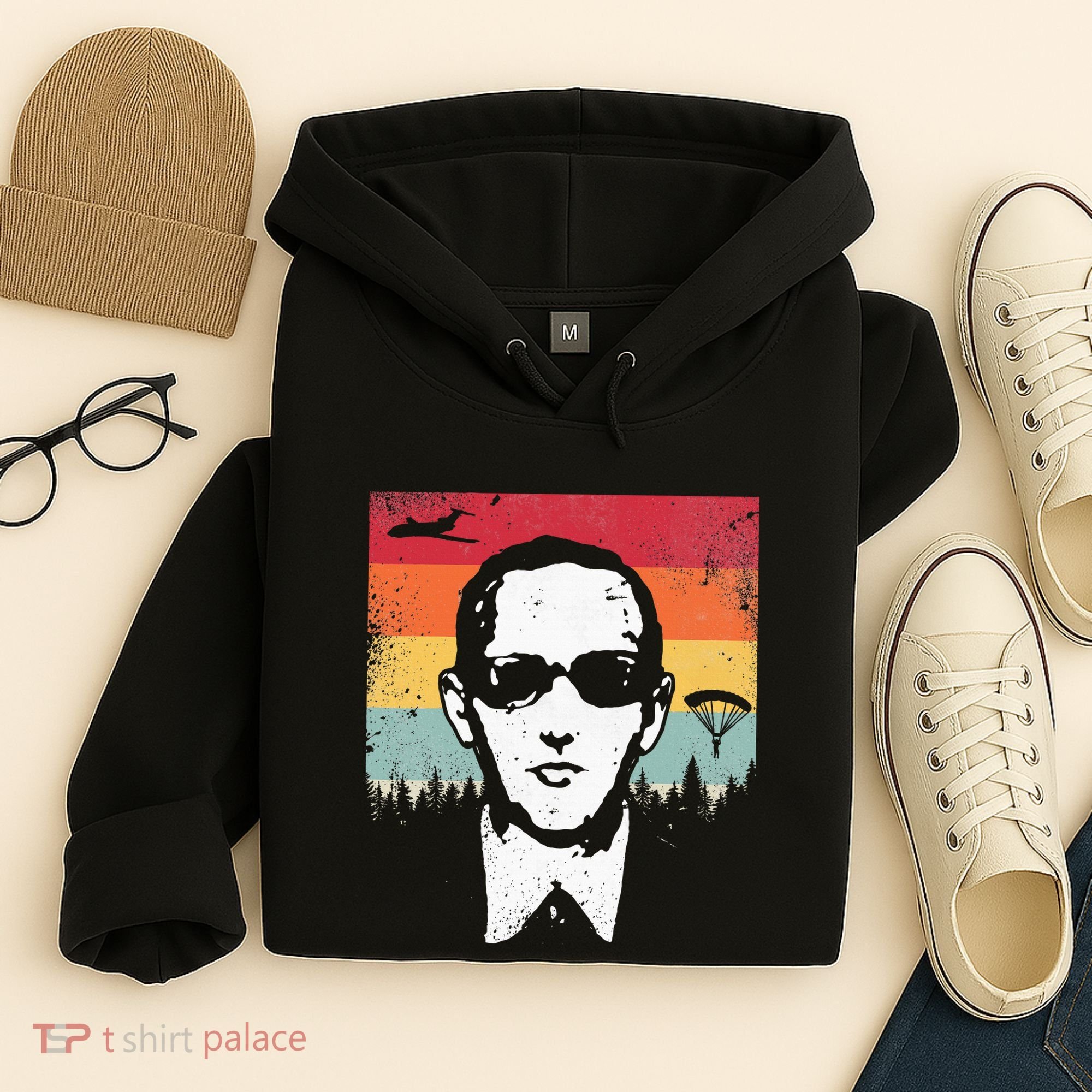 Db Cooper Lives Sketch Unsolved Mystery Urban Legend Rainbow Hoodie
