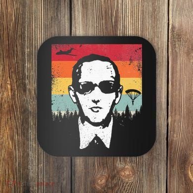 Db Cooper Lives Sketch Unsolved Mystery Urban Legend Rainbow Coaster
