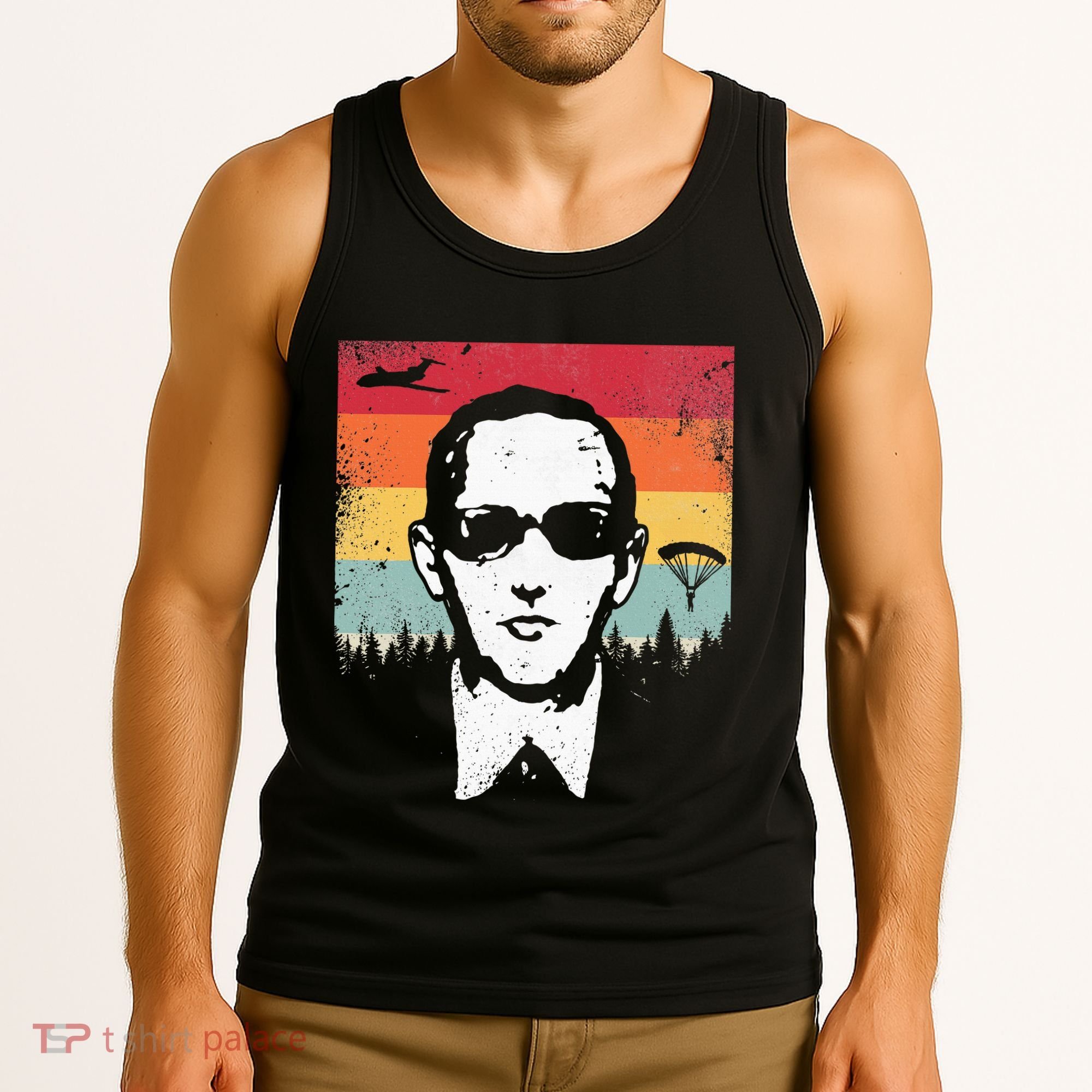 Db Cooper Lives Sketch Unsolved Mystery Urban Legend Rainbow Tank Top