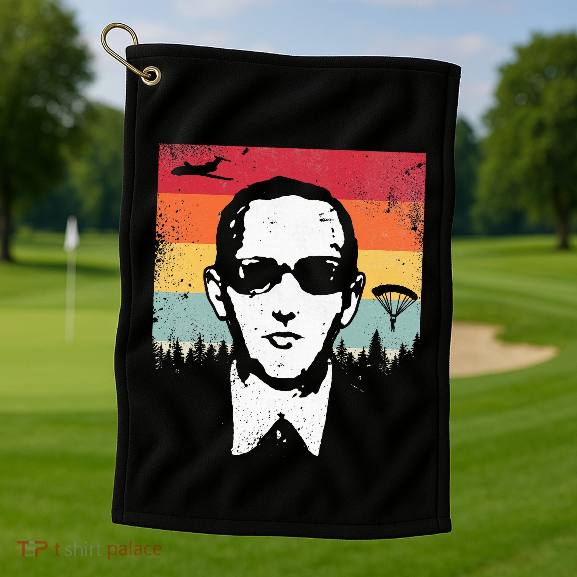 Db Cooper Lives Sketch Unsolved Mystery Urban Legend Rainbow Golf Towel