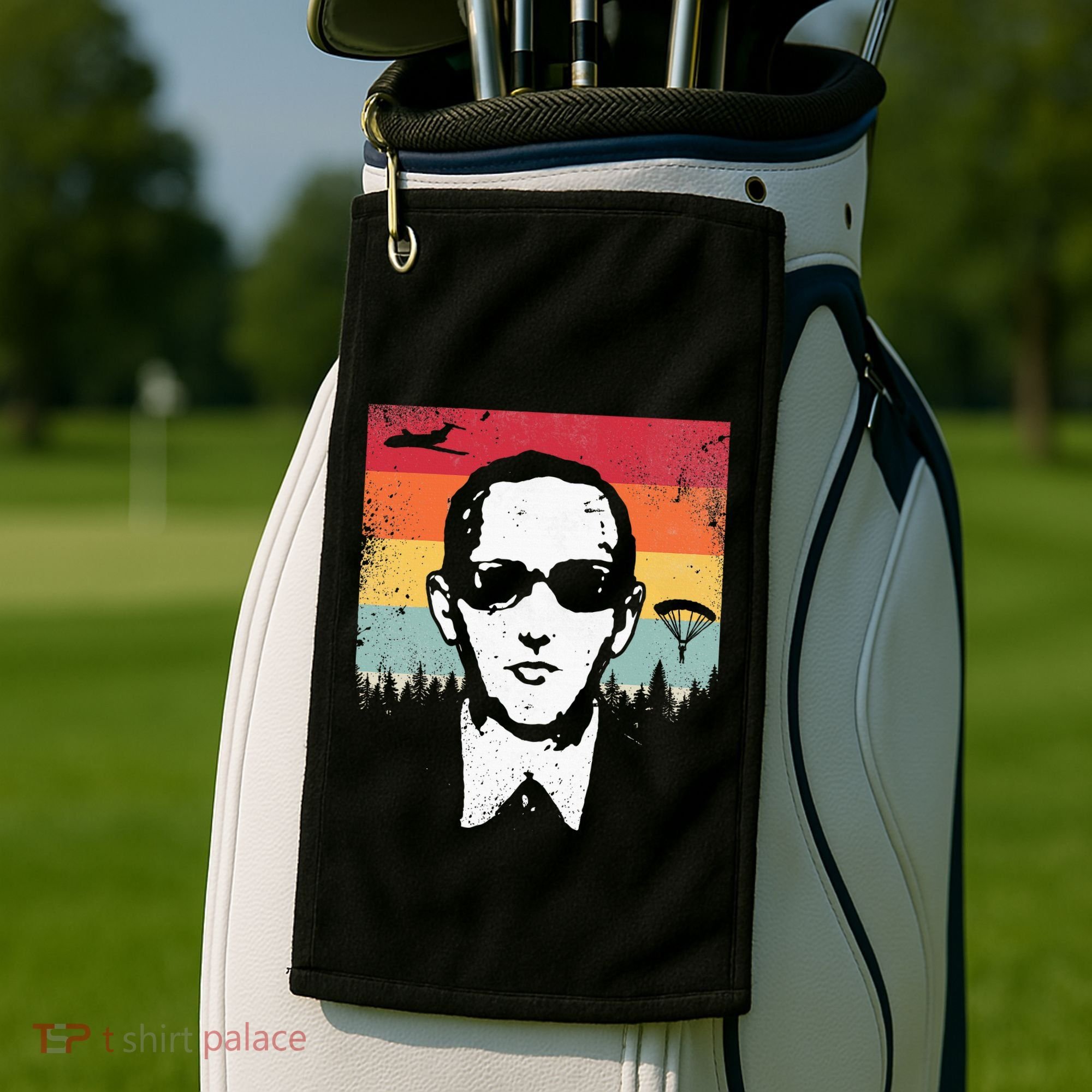 Db Cooper Lives Sketch Unsolved Mystery Urban Legend Rainbow Golf Towel