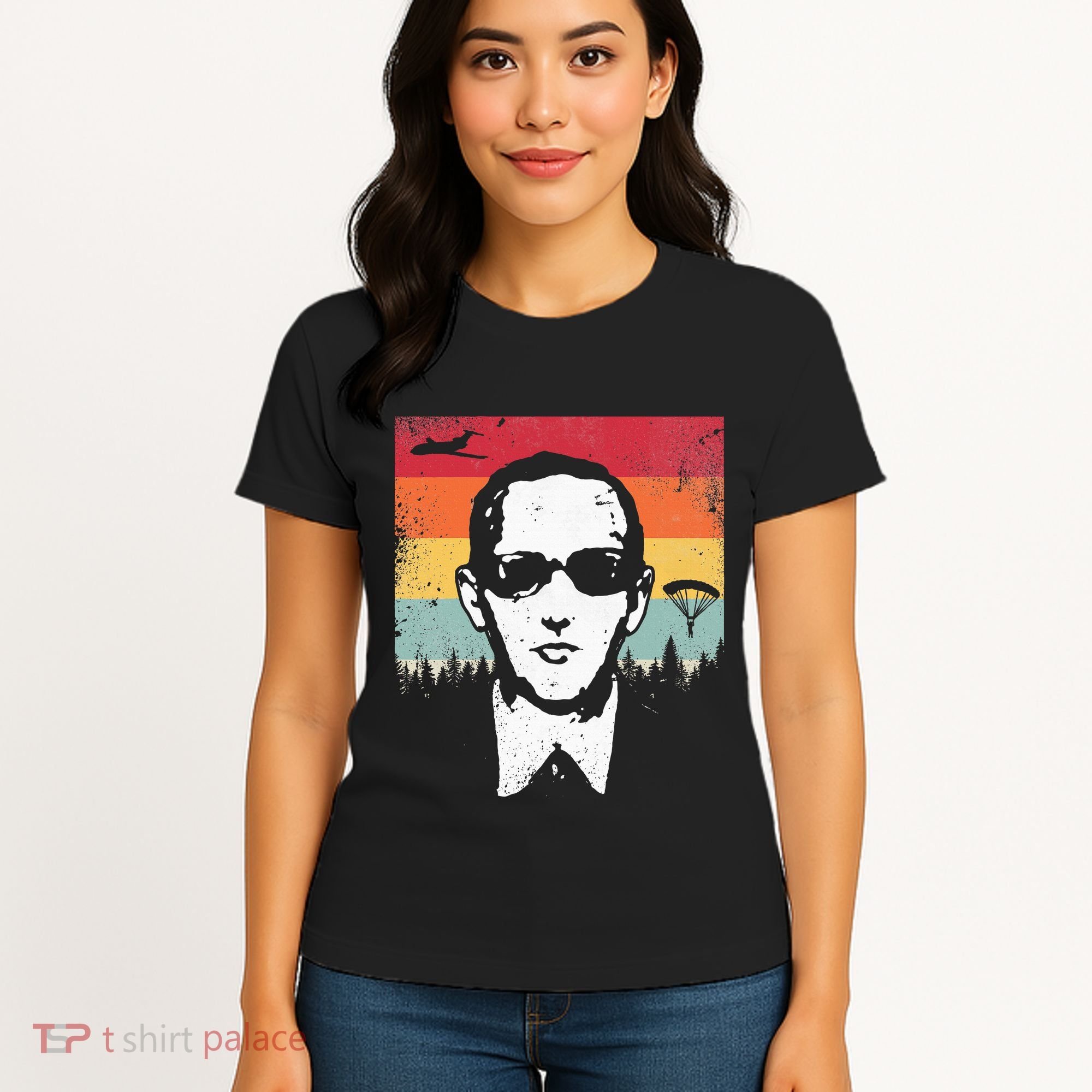 Db Cooper Lives Sketch Unsolved Mystery Urban Legend Rainbow Women's T-Shirt