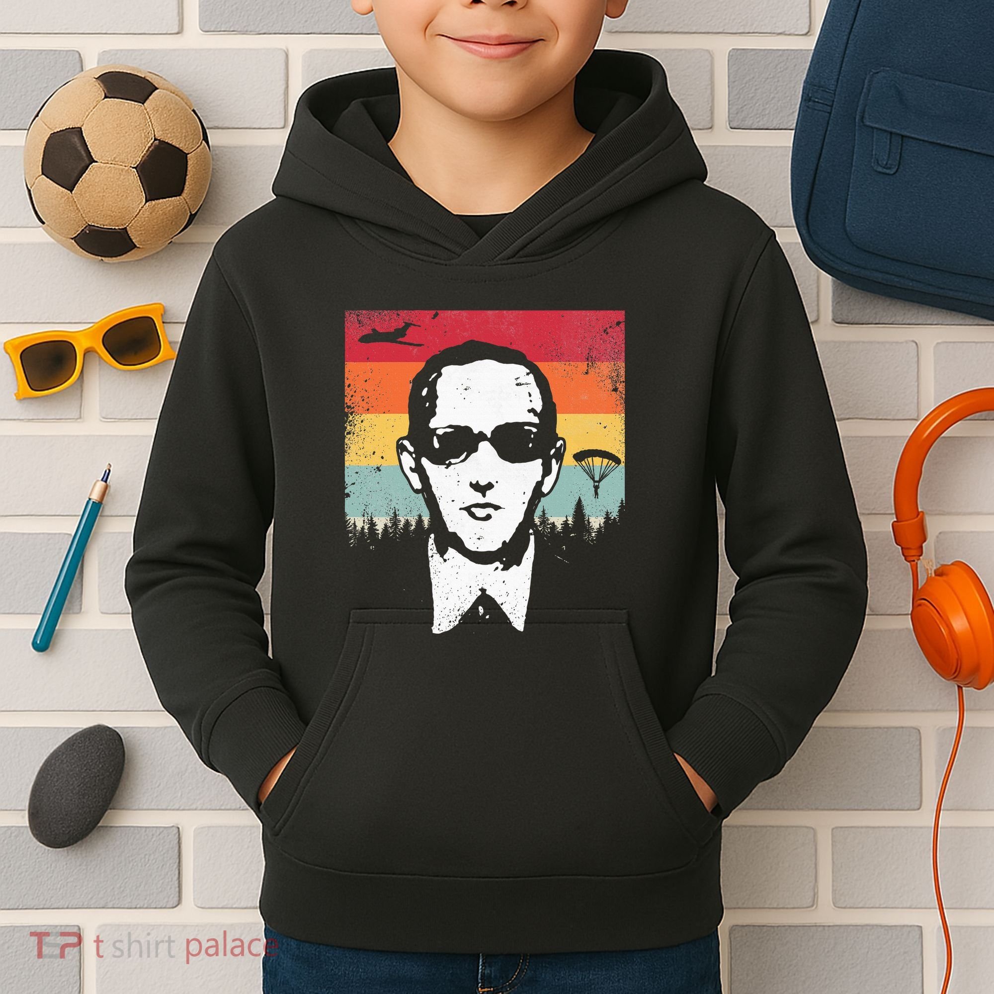 Db Cooper Lives Sketch Unsolved Mystery Urban Legend Rainbow Kids Hoodie