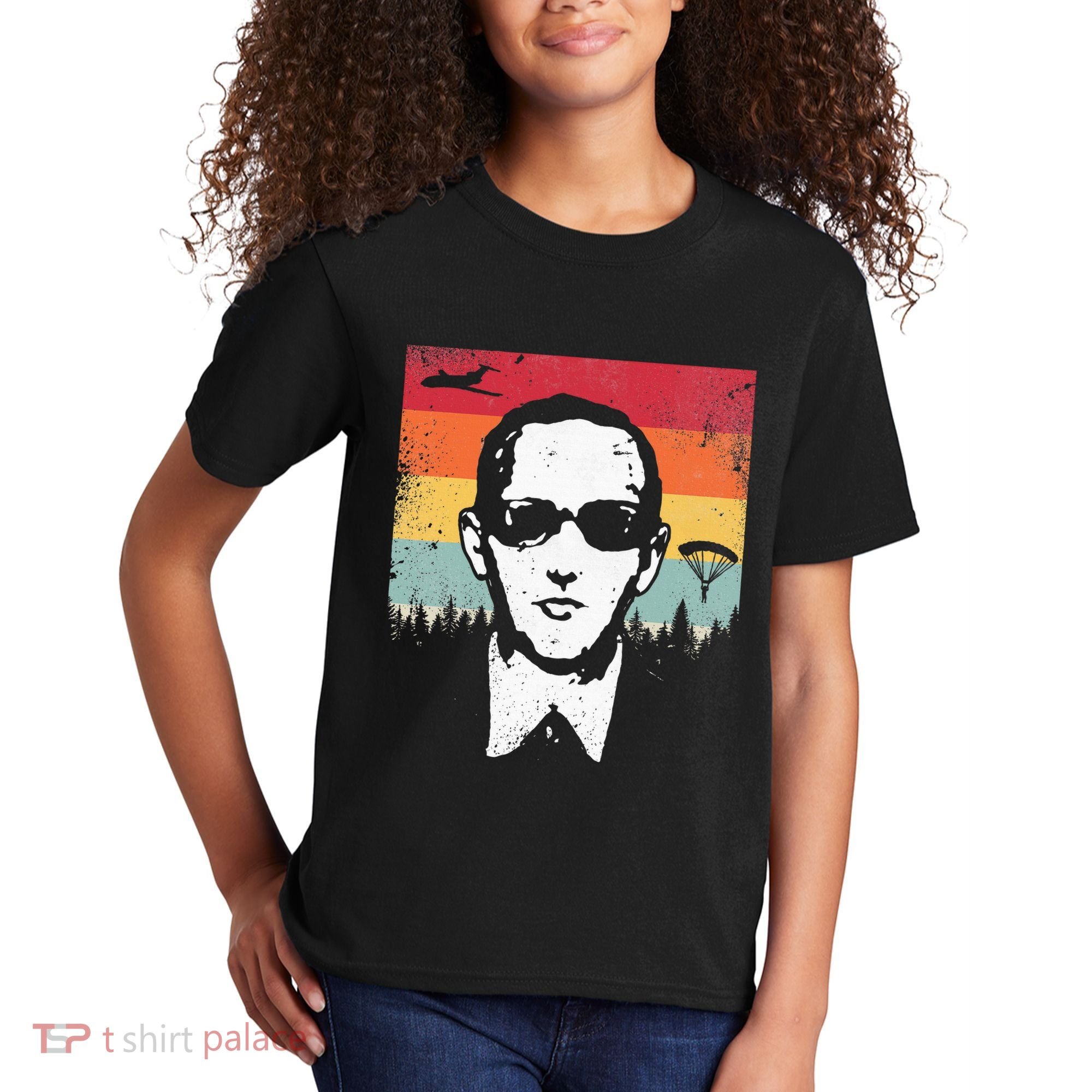 Db Cooper Lives Sketch Unsolved Mystery Urban Legend Rainbow Kids T-Shirt