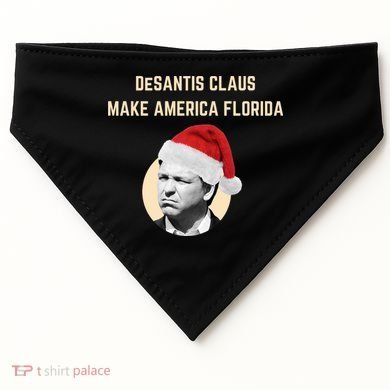 Desantis Claus Make America Florida Christmas USA-Made Doggie Bandana