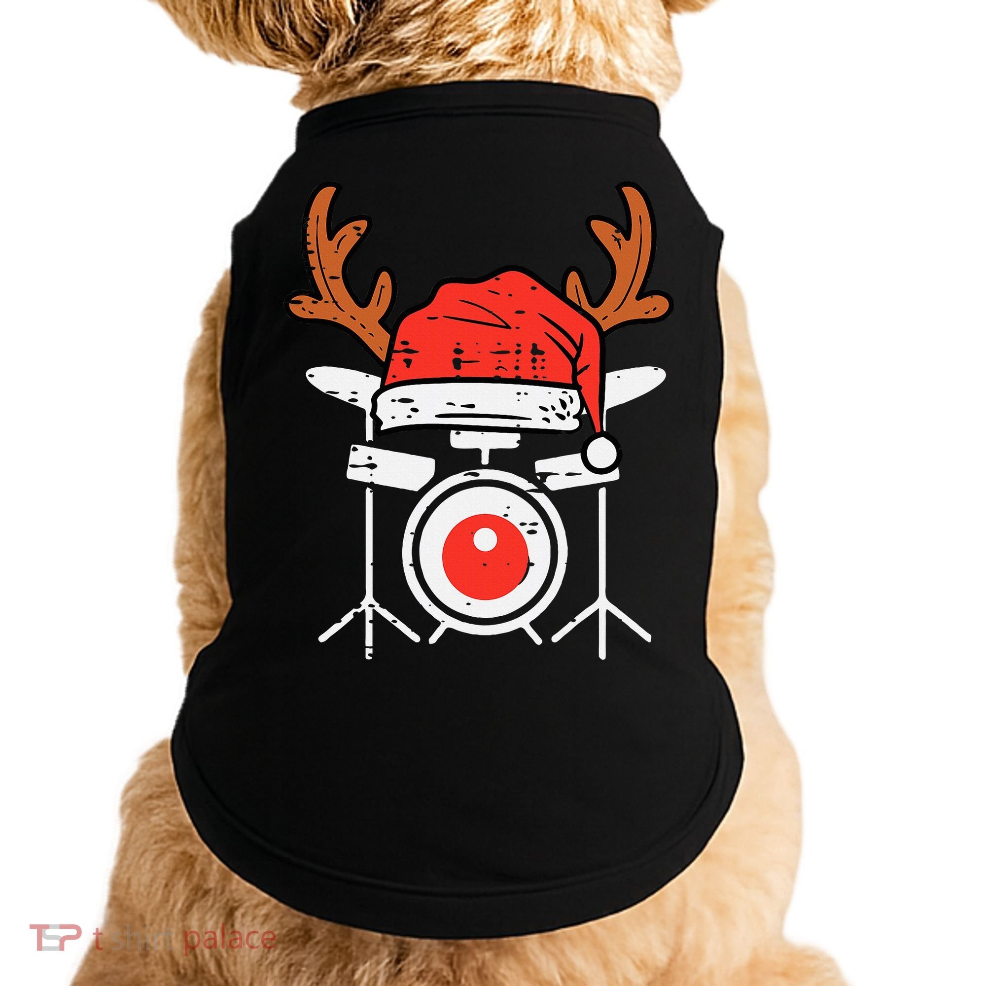 Drums Christmas Music Instrument Band Drummer Rock Xmas Doggie Tank