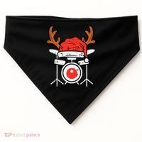 Drums Christmas Music Instrument Band Drummer Rock Xmas USA-Made Doggie Bandana thumb 0