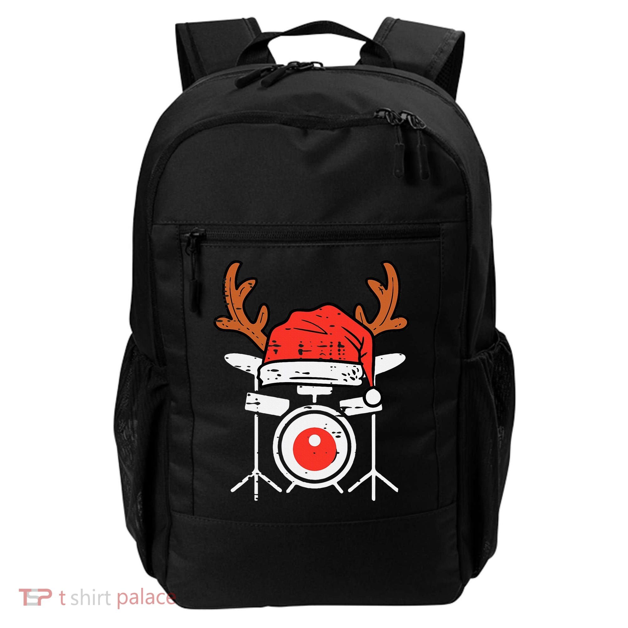 Drums Christmas Music Instrument Band Drummer Rock Xmas Backpack