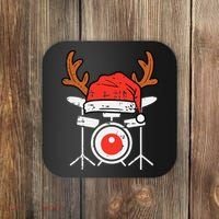 Drums Christmas Music Instrument Band Drummer Rock Xmas Coaster thumb 0