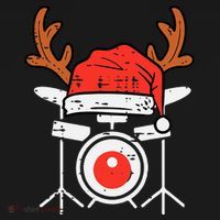 Drums Christmas Music Instrument Band Drummer Rock Xmas Women's Hoodie thumb 2