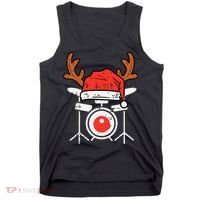 Drums Christmas Music Instrument Band Drummer Rock Xmas Tank Top thumb 0