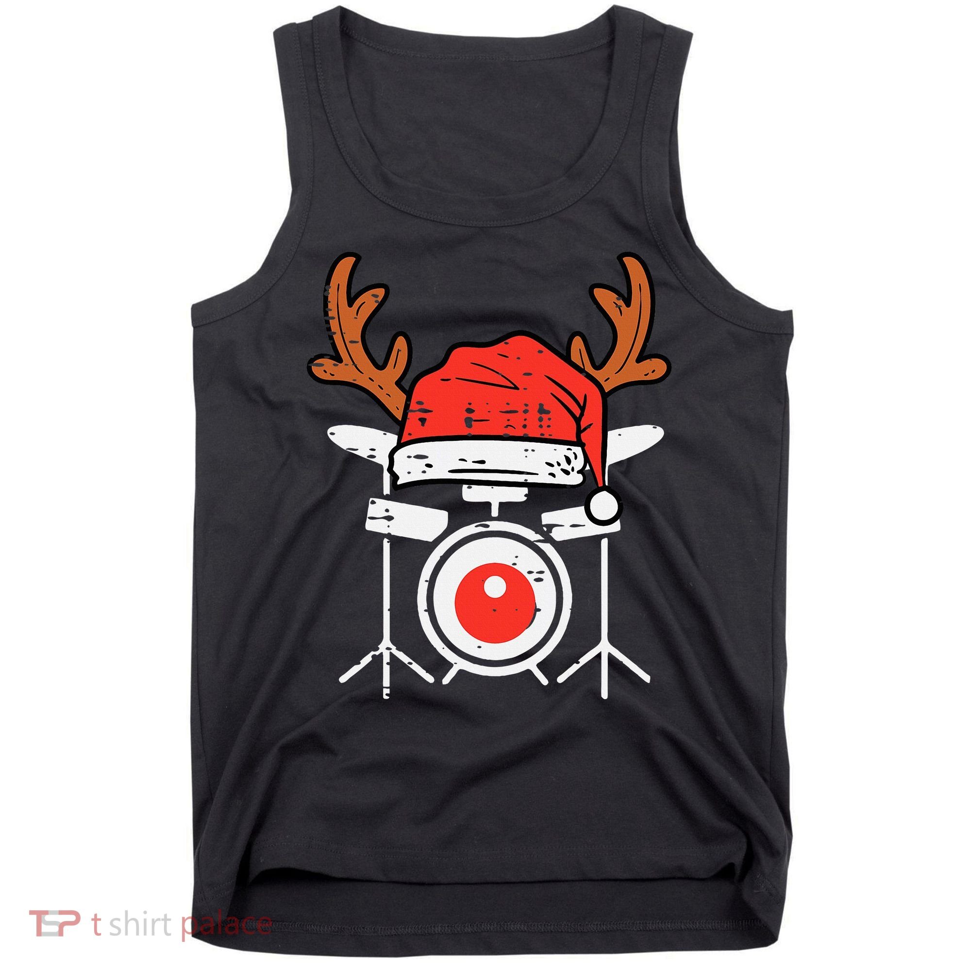 Drums Christmas Music Instrument Band Drummer Rock Xmas Tank Top