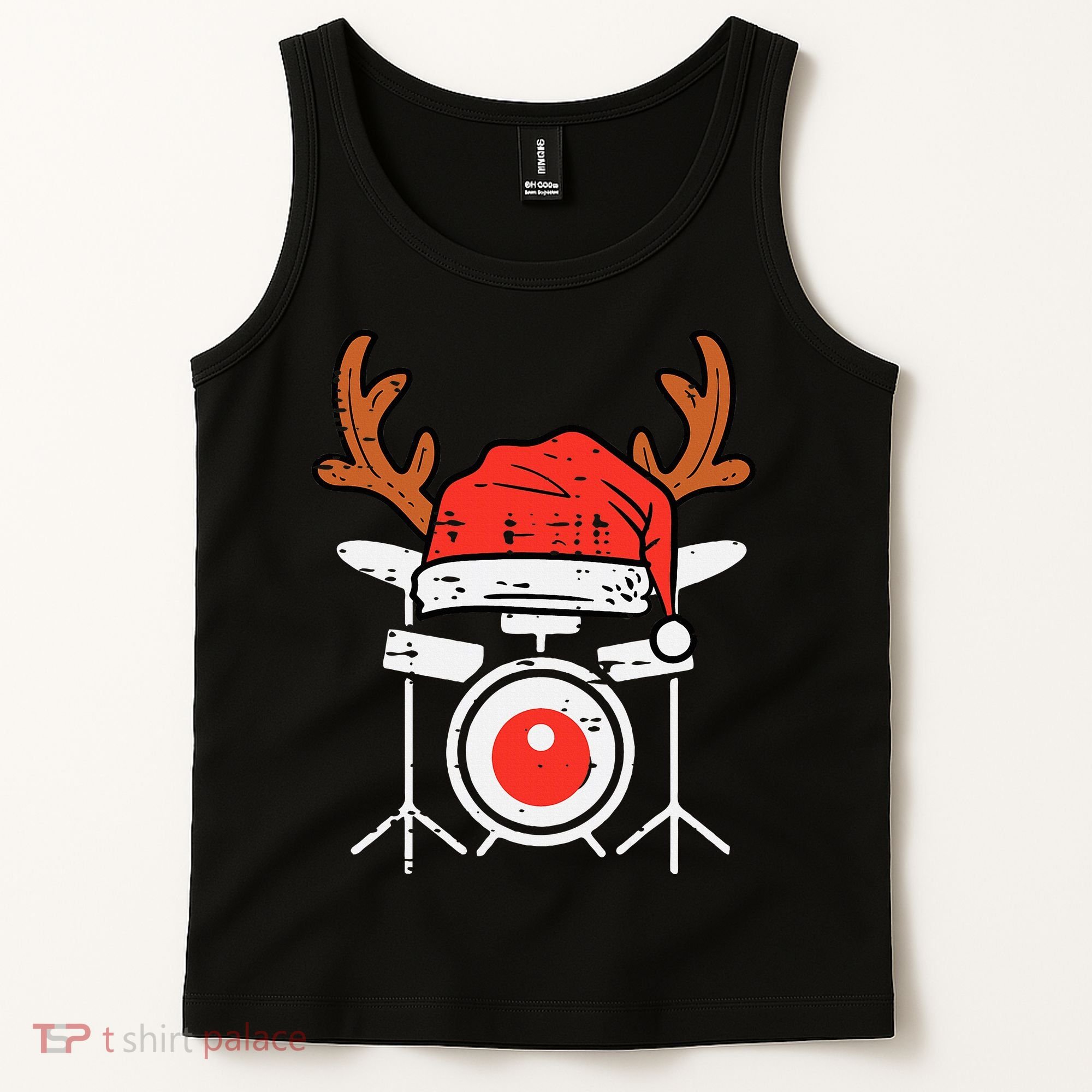 Drums Christmas Music Instrument Band Drummer Rock Xmas Tank Top
