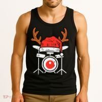 Drums Christmas Music Instrument Band Drummer Rock Xmas Tank Top thumb 3