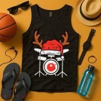 Drums Christmas Music Instrument Band Drummer Rock Xmas Tank Top thumb 4