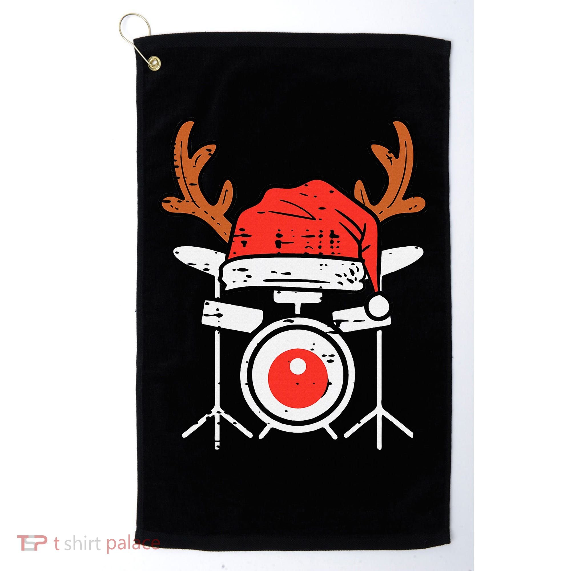 Drums Christmas Music Instrument Band Drummer Rock Xmas Golf Towel