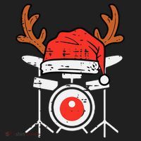 Drums Christmas Music Instrument Band Drummer Rock Xmas Golf Towel thumb 3