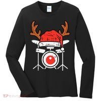 Drums Christmas Music Instrument Band Drummer Rock Xmas Women's Long Sleeve Shirt thumb 0