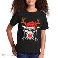 Drums Christmas Music Instrument Band Drummer Rock Xmas Kids T-Shirt thumb 2